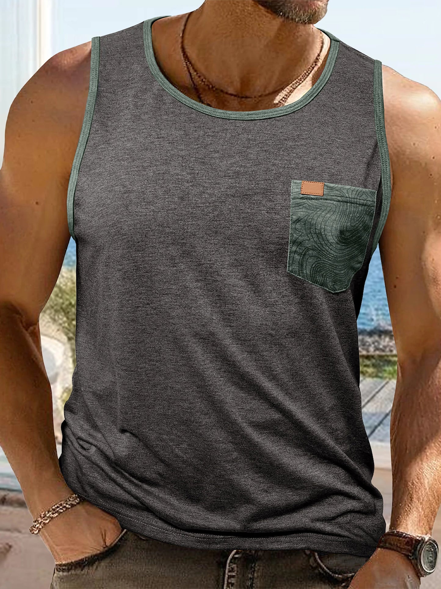 Men's Sleeveless Crew Neck Tank Top for Workouts and Casual Wear Stay Cool and Stylish All Year Round Versatile Men Tank Top in Multiple Colors