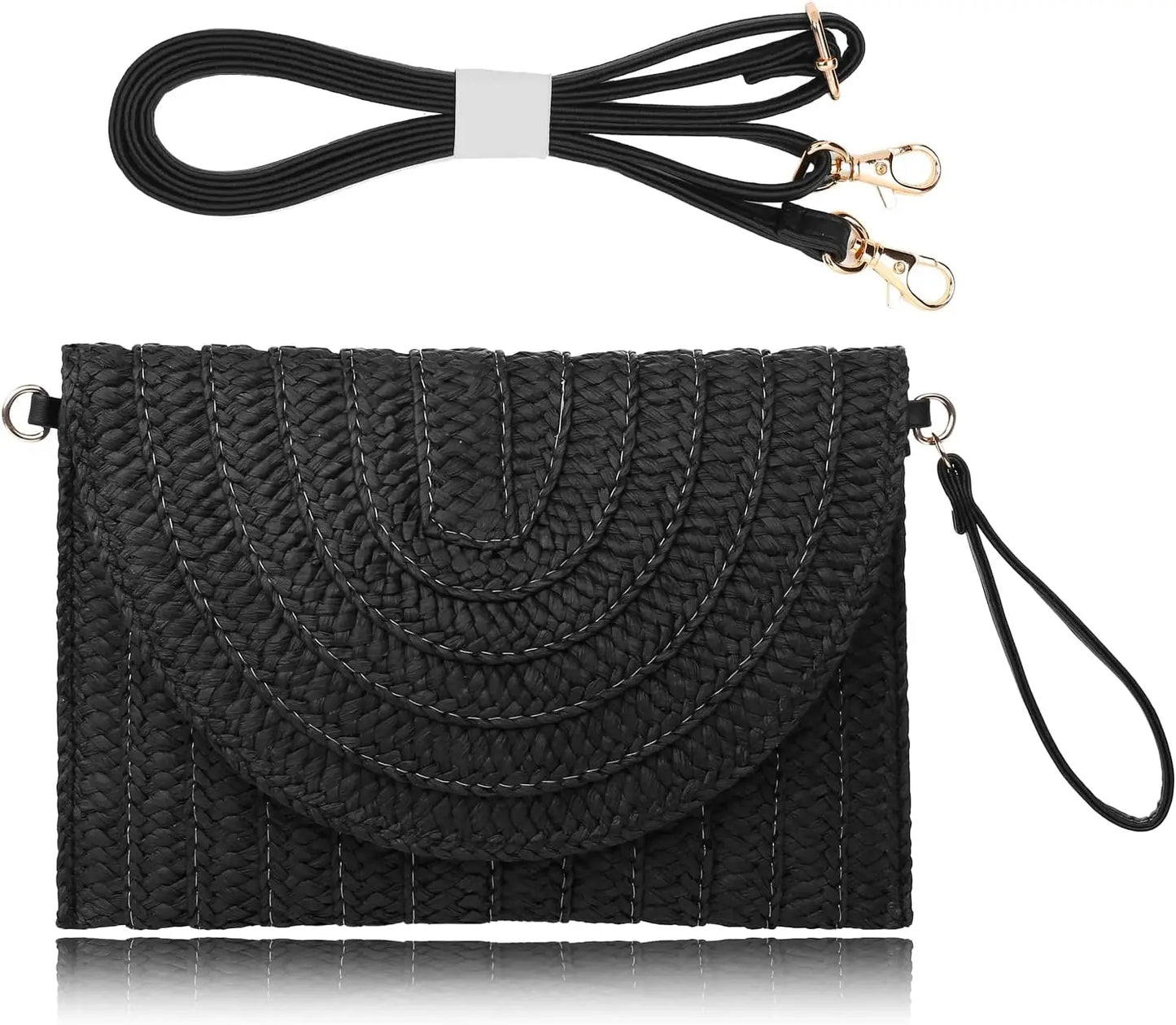 Straw Clutch Handbag – Woven Envelope Bag for Women
