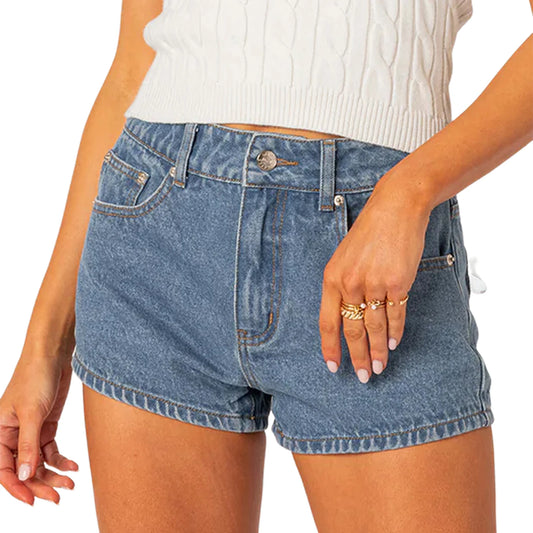BookerBoutique25 Vintage High Waist Denim Shorts Distressed