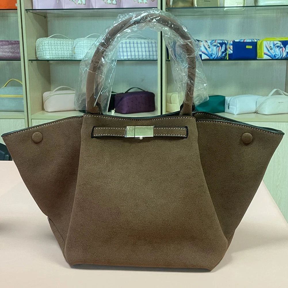 New Suede Buckle Design Women's Tote Bag