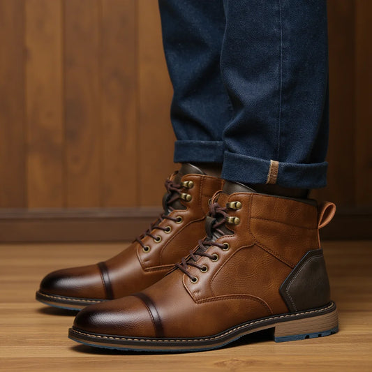 Retro Leather Men’s Boots
