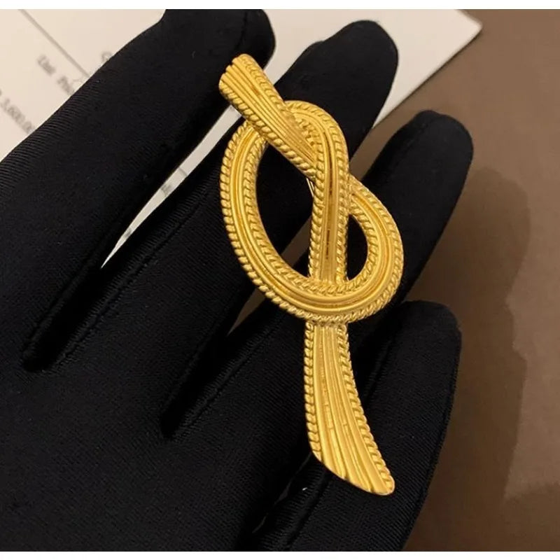 Gold Bow Brooch Pin