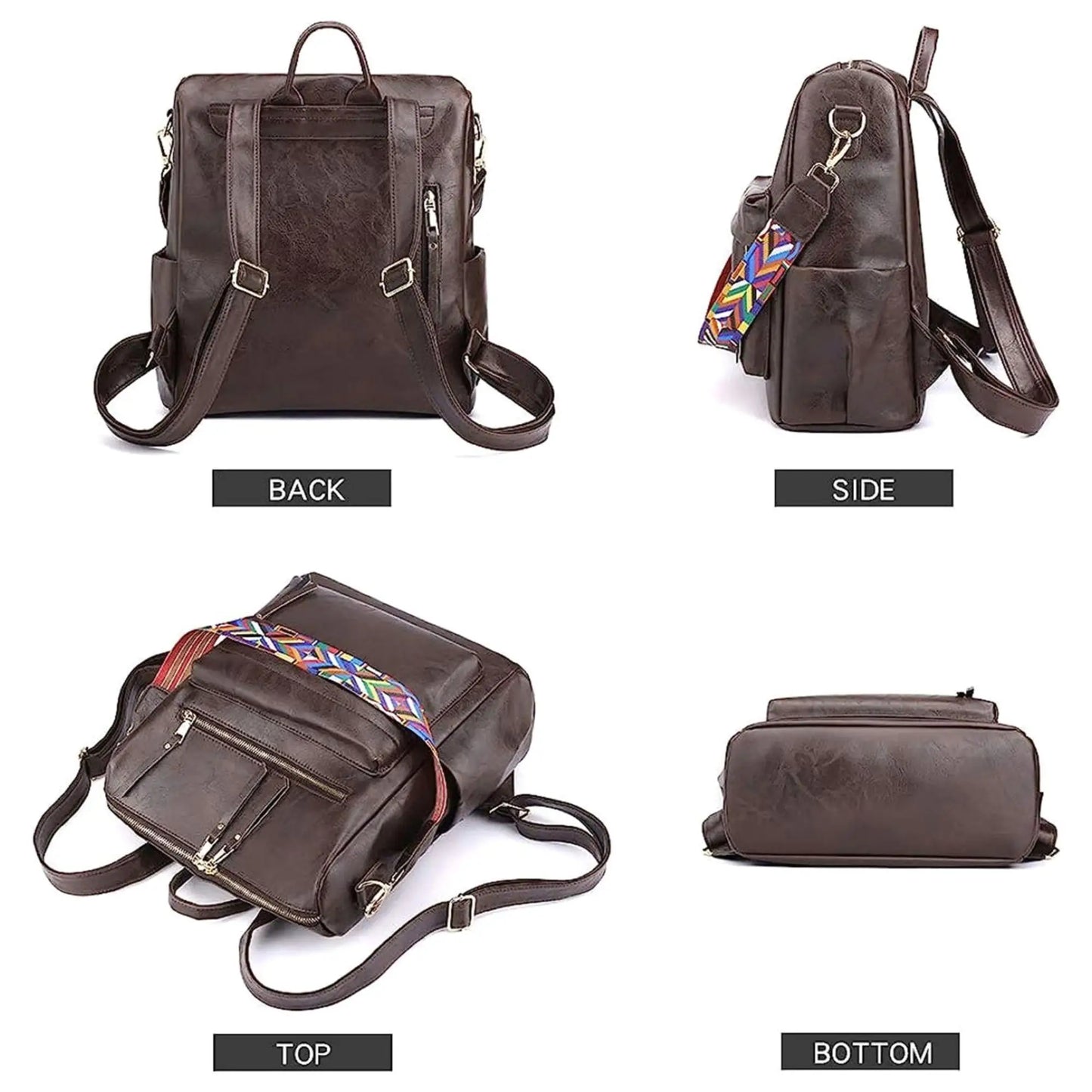 Stylish Women's PU Leather Backpack Purse for Everyday Use