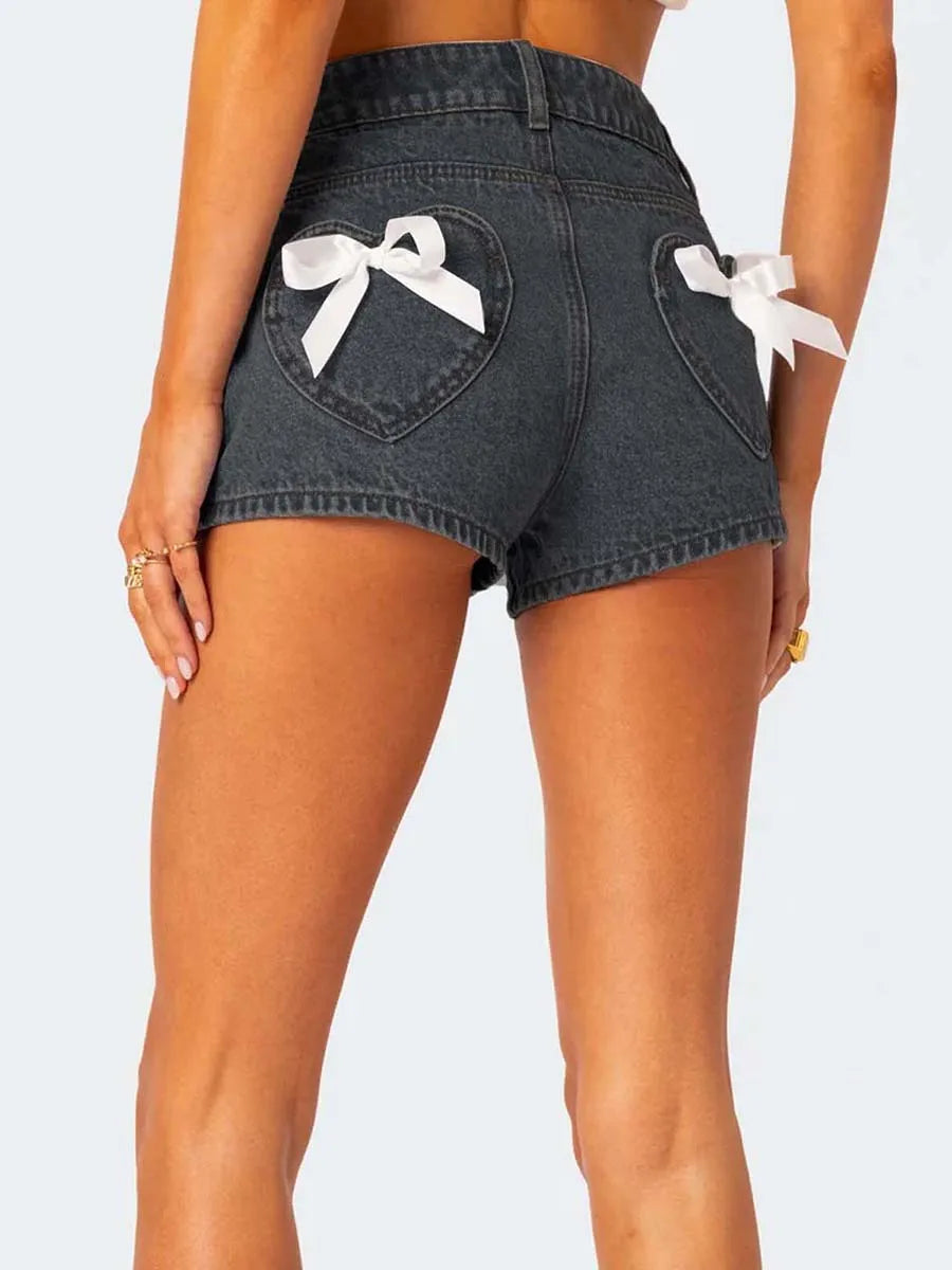 Women s Vintage High Waist Denim Shorts with Distressed Details