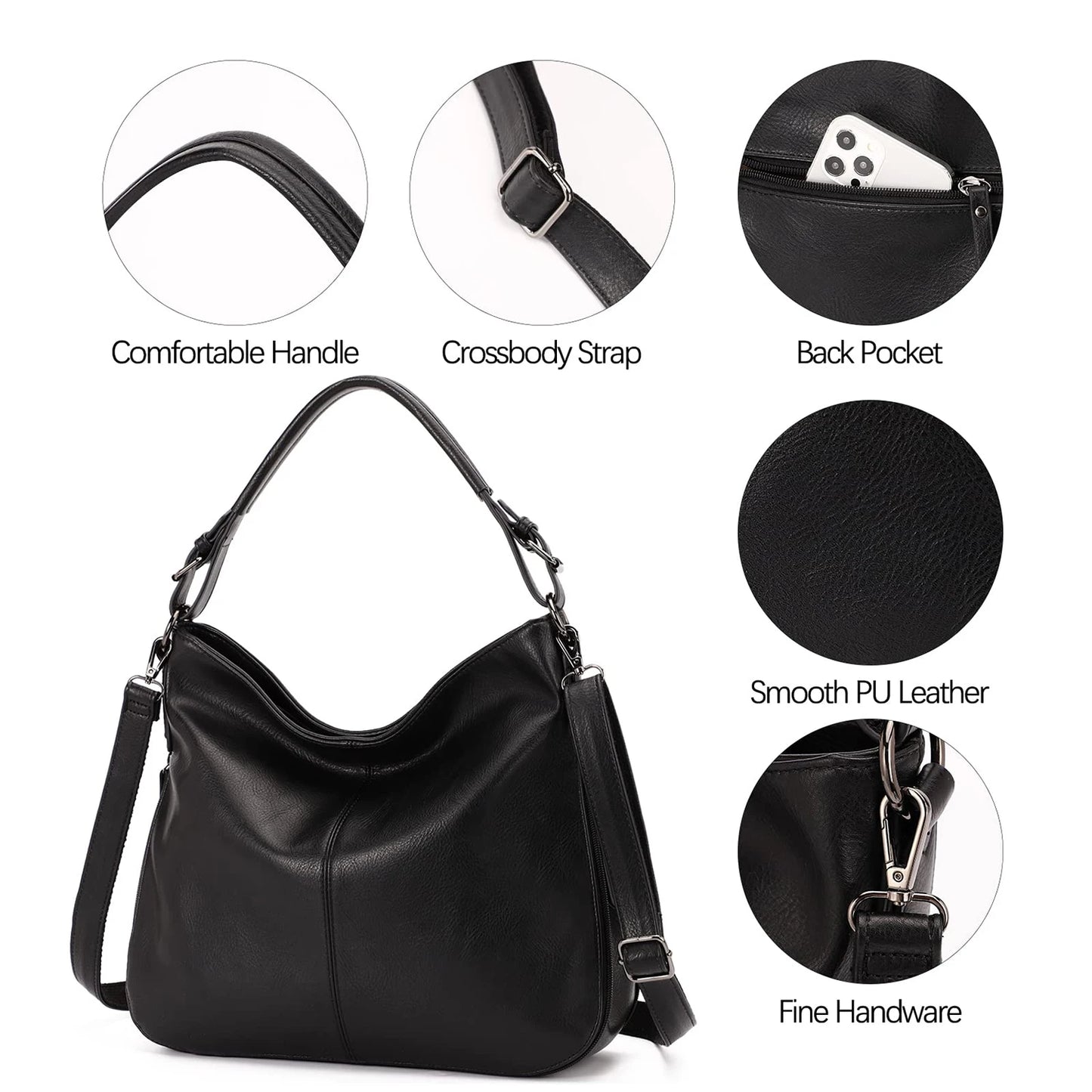 BookerBoutique25 KL928 PU Leather Shoulder Crossbody Bag