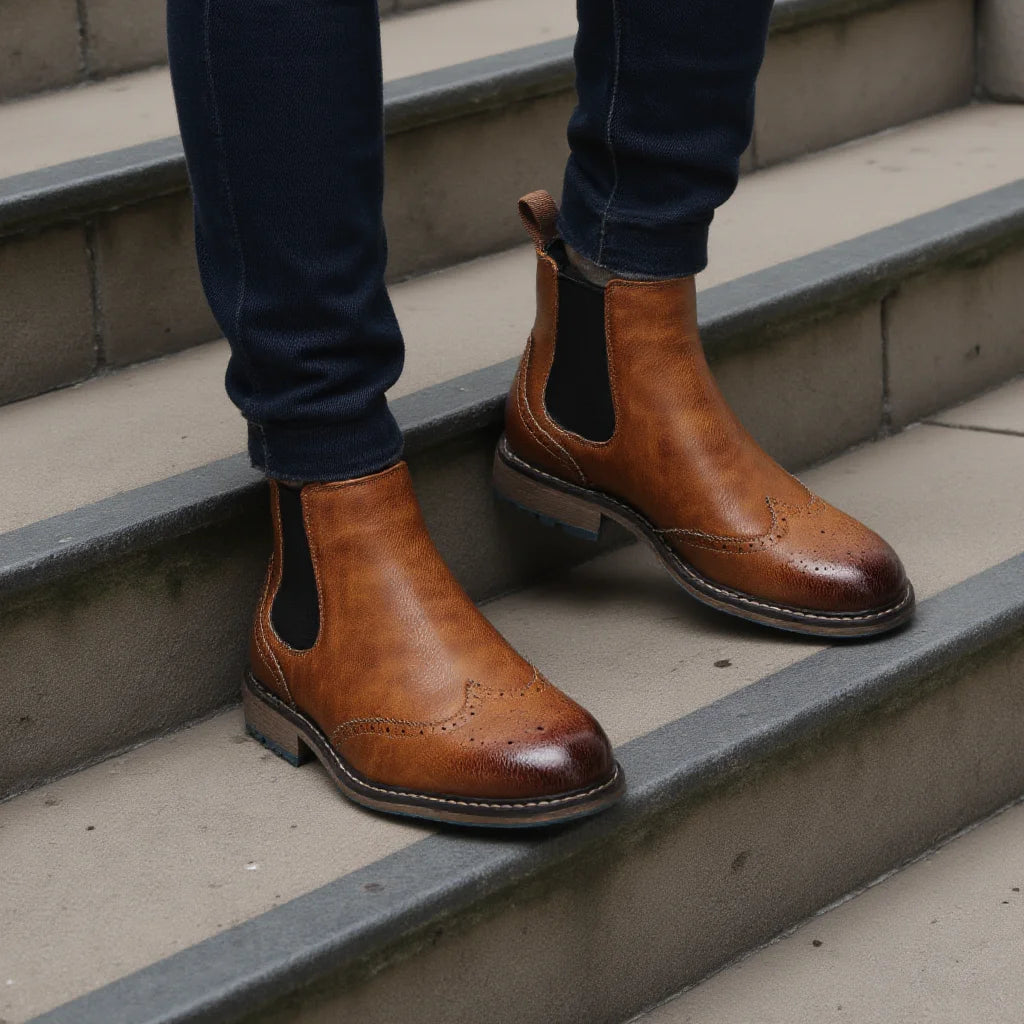 Military Style Lace Up Chelsea Boots for Men