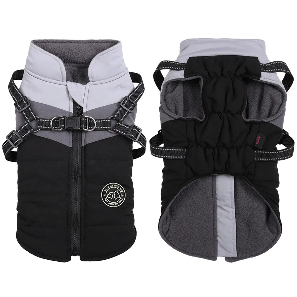 BookerBoutique25 Winter Dog Harness Vest Coat Waterproof