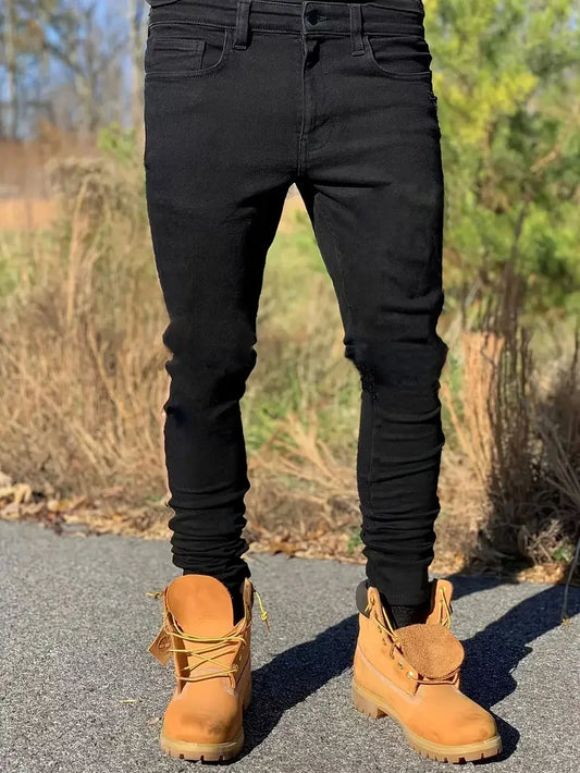 BookerBoutique25 Casual Slim Fit Washed Jeans For Men