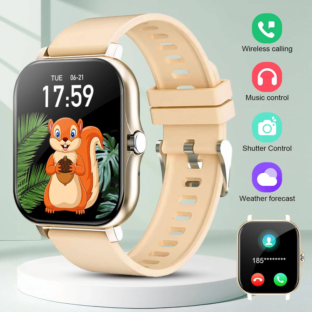 Smart Fitness Watch with Call and Message Alerts