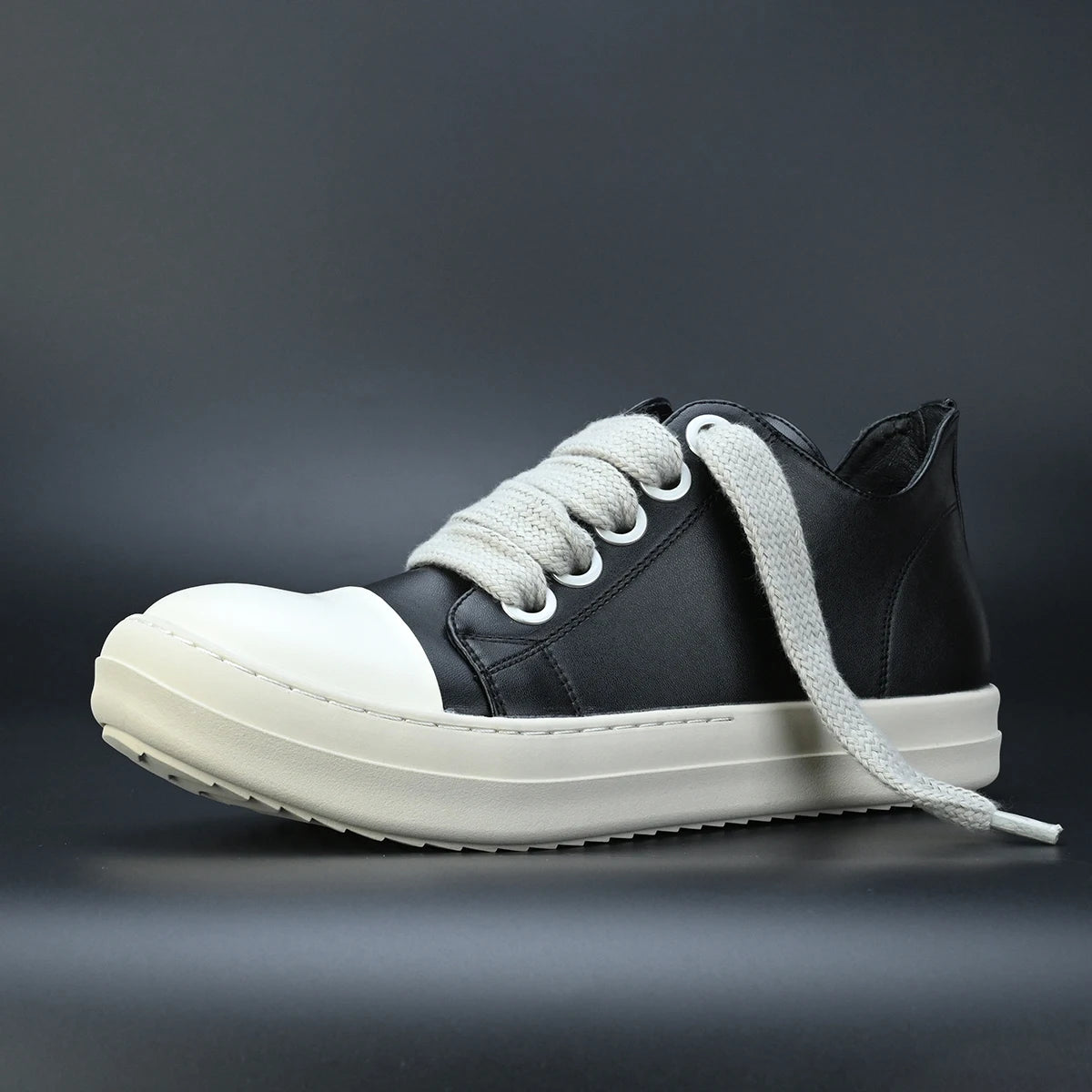 Men Shoe Black Canvas Low Top Women Sneaker OwensQuality Lace Up