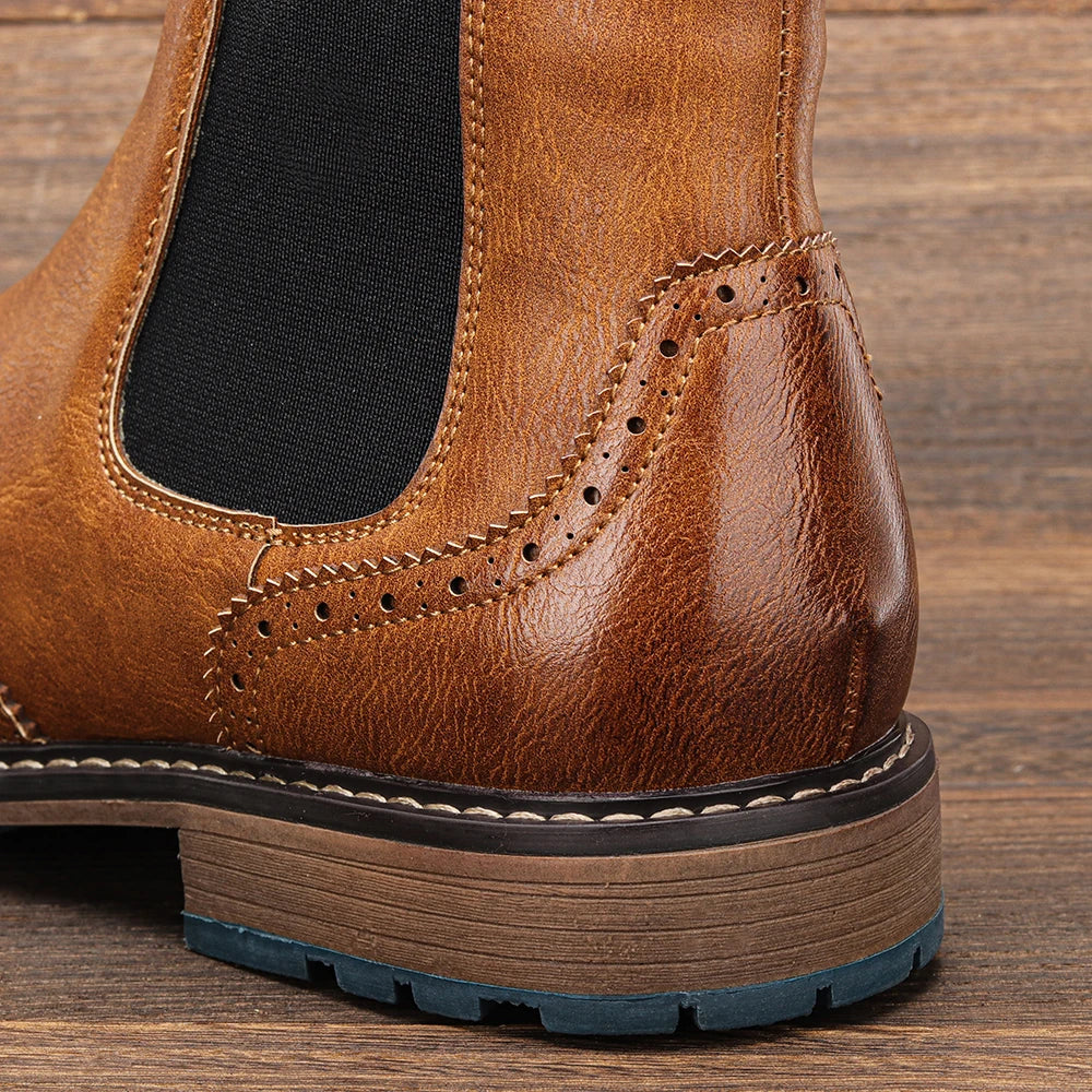 Military Style Lace Up Chelsea Boots for Men