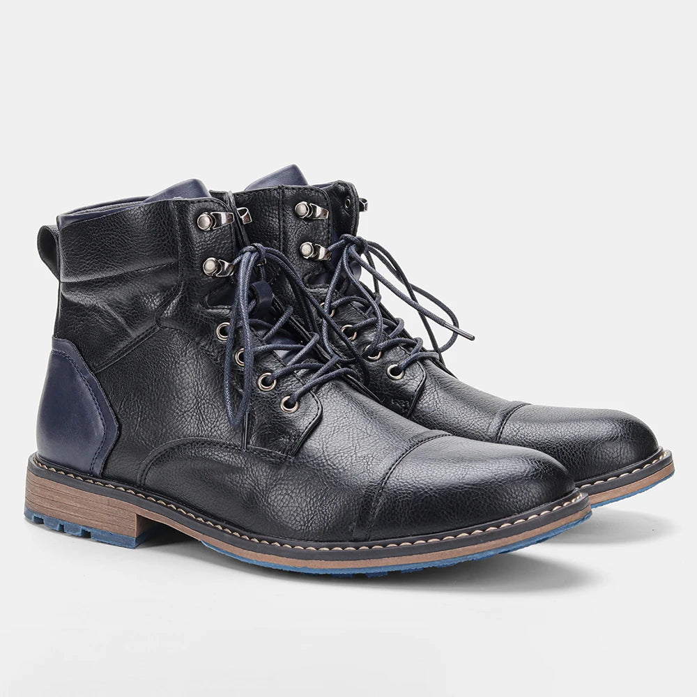 Military Style Lace Up Chelsea Boots for Men