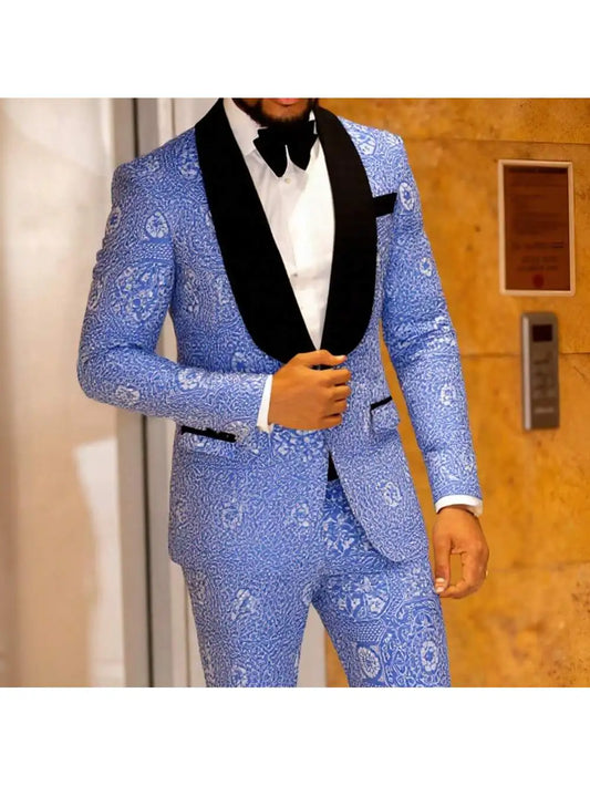 Mens Suits Tuxedo Suit Set Slim Fit 2 Piece Luxurious Jacket