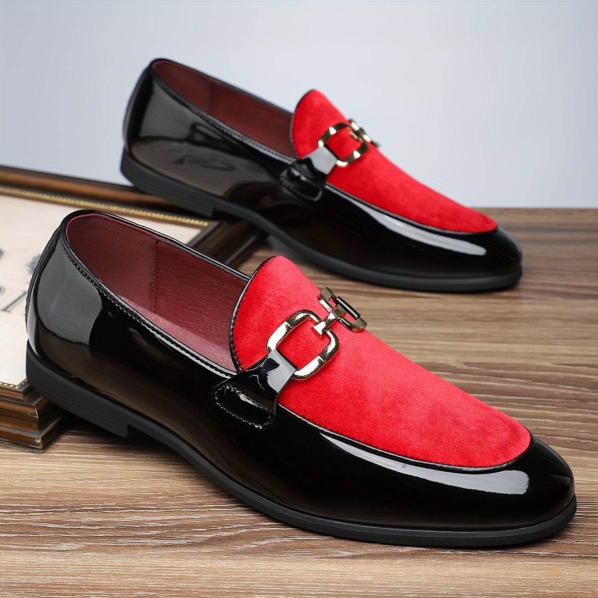 Men's Pointed Toe Slip-On PU Shoes