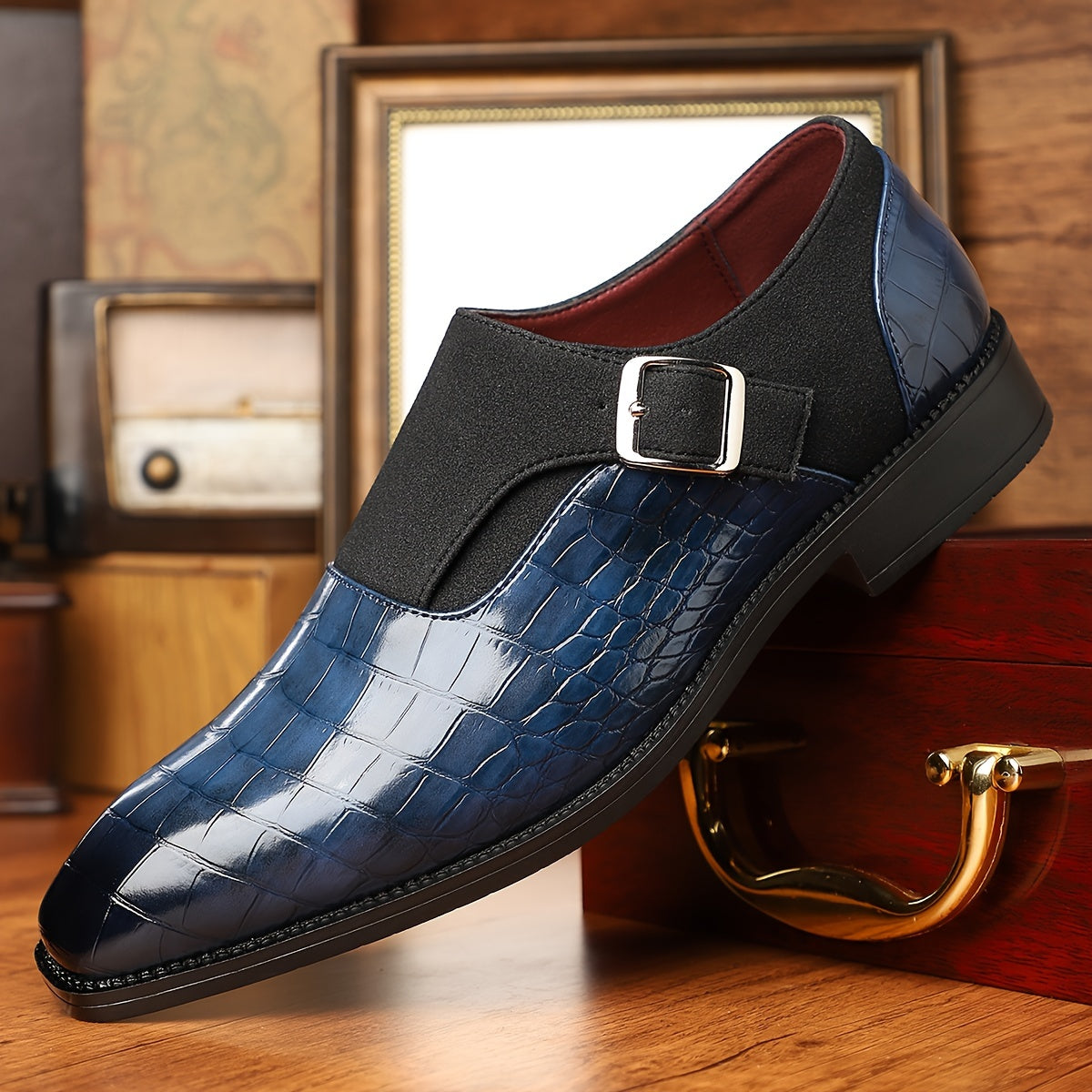 Mens Business Casual Derby Shoes PU Upper Comfort Fit