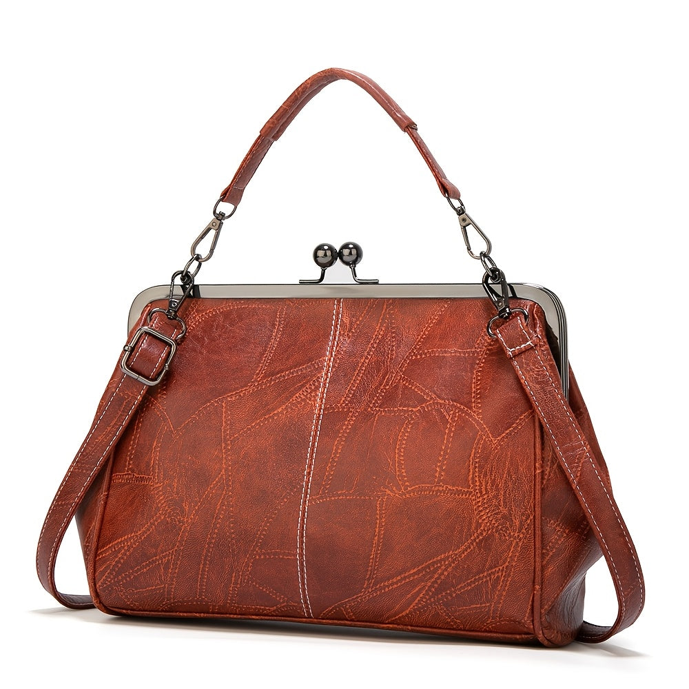 Vintage Red Wristlet with Kiss Lock