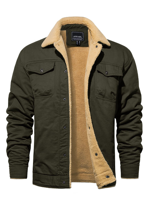 Vintage Cotton Snap Button Shirt For Men Everyday Classic