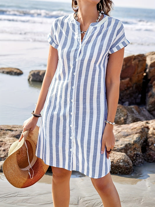 Elegant Striped Tunic Dress